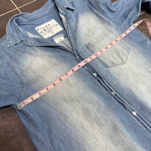 Frank & Eileen Rory Maxi Long Shirtdress Dress Famous Denim Blue Medium - Picture 14 of 16